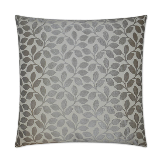 D.V. KAP HOME   24" x 24" Foliage Pillow - Platinum Glam, Floral    - 2634-P-2424