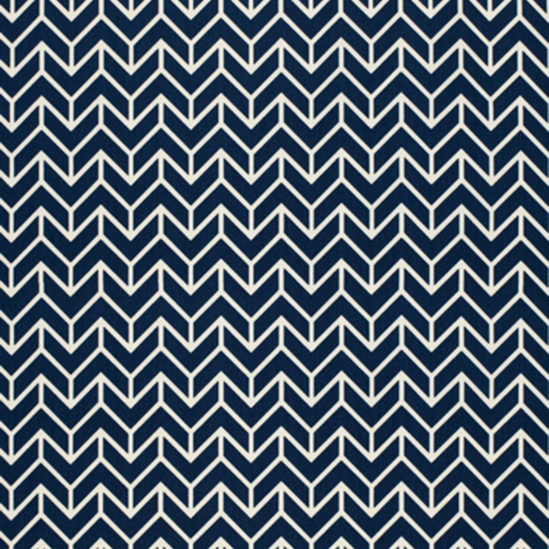 Navy blue fabric with white chevron zigzag pattern.