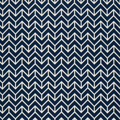 Navy blue fabric with white chevron zigzag pattern.