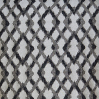 Grey & charcoal diamond lattice pillow with a snakeskin-inspired geometric pattern, 24" x 24".