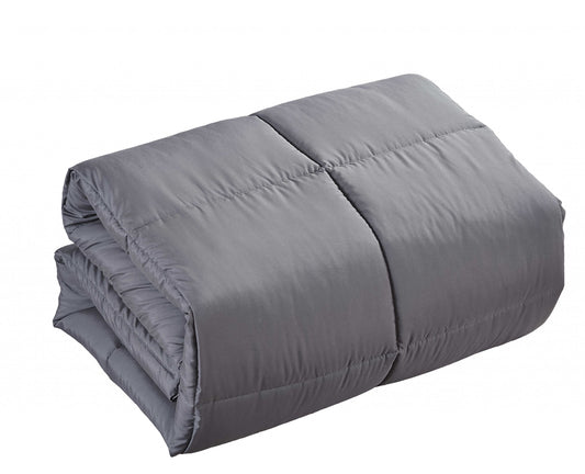 Dark Gray Queen Polyester Thread Count Down Alternative Comforter