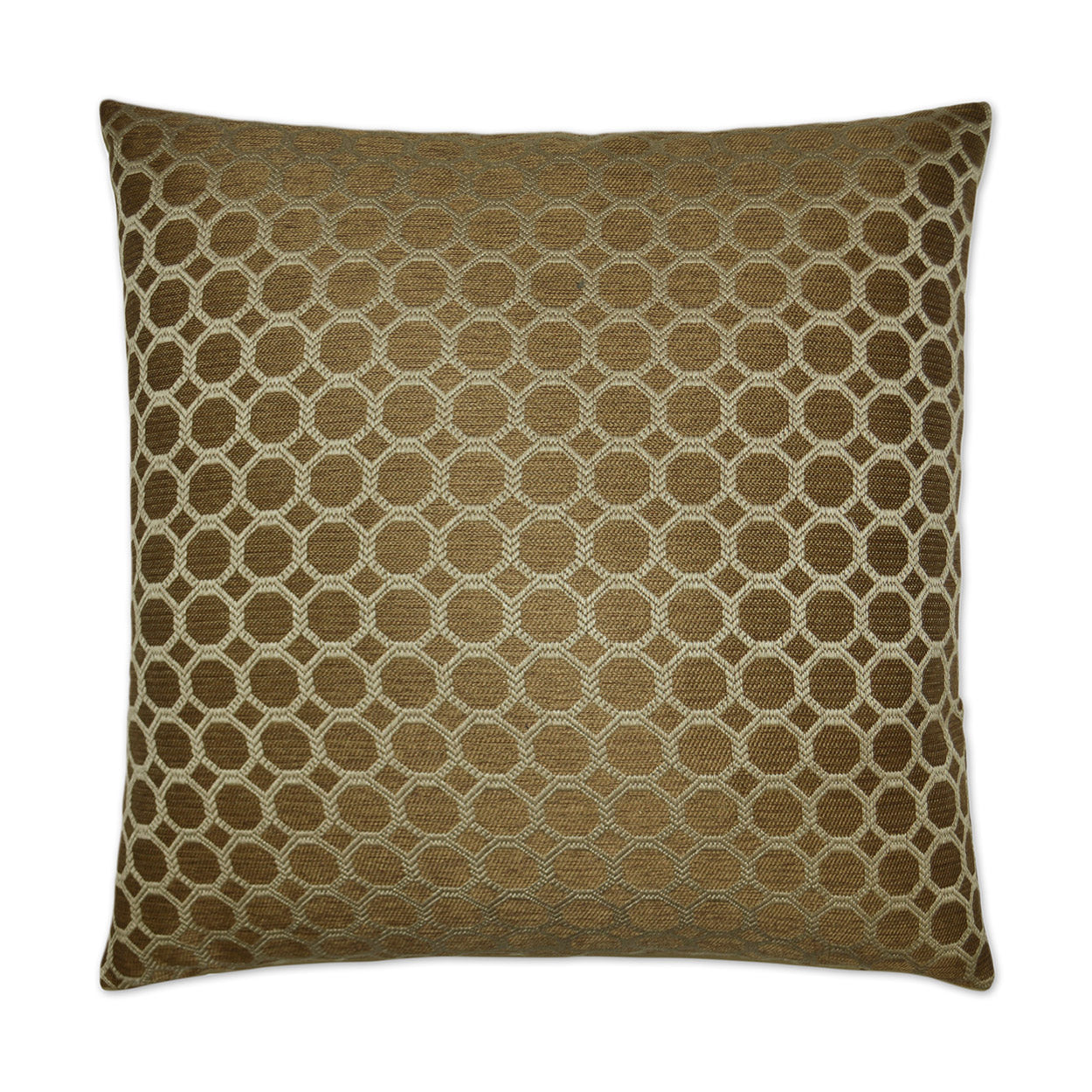 D.V. KAP HOME   24" x 24" Dax Pillow - Pecan Glam, Circular - Dots    - 2666-P-2424