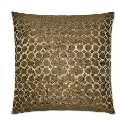 D.V. KAP HOME   24" x 24" Dax Pillow - Pecan Glam, Circular - Dots    - 2666-P-2424