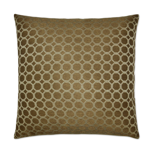 D.V. KAP HOME   24" x 24" Dax Pillow - Pecan Glam, Circular - Dots    - 2666-P-2424