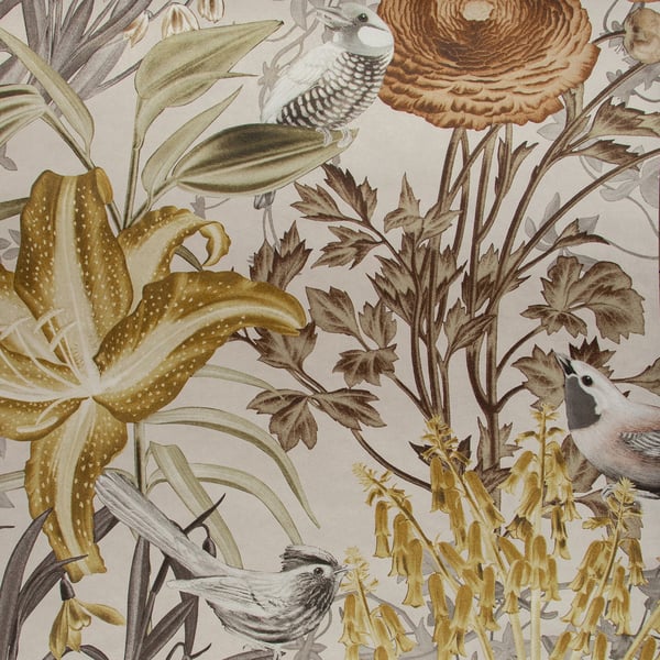 Galerie Wallcoverings Tropical Flowers and Birds Galerie Wallcoverings  Beige   - 26728