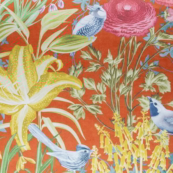 Galerie Wallcoverings Tropical Flowers and Birds Galerie Wallcoverings  Orange   - 26732