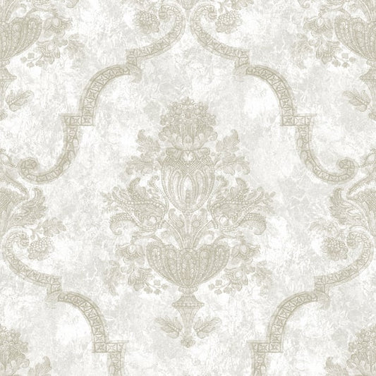 Galerie Wallcoverings Azulejo Damask Galerie Wallcoverings  Beige   - 26856 (DISCONTINUED PATTERN)