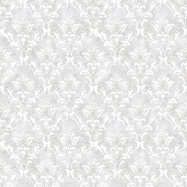 Galerie Wallcoverings Azulejo Damask Galerie Wallcoverings  Silver Grey   - 26864