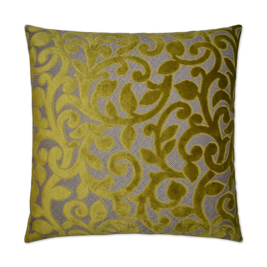 D.V. KAP HOME   24" x 24" Rory Pillow - Lime Floral    - 2688-L-2424