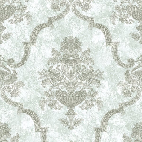 Galerie Wallcoverings Azulejo Damask Galerie Wallcoverings  Silver Grey   - 26883