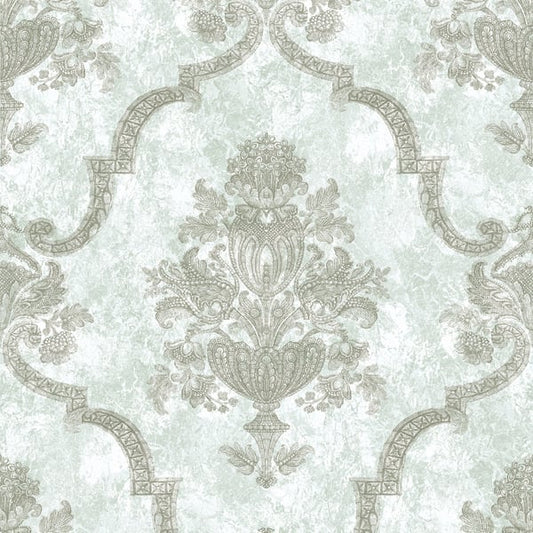 Galerie Wallcoverings Azulejo Damask Galerie Wallcoverings  Silver Grey   - 26883