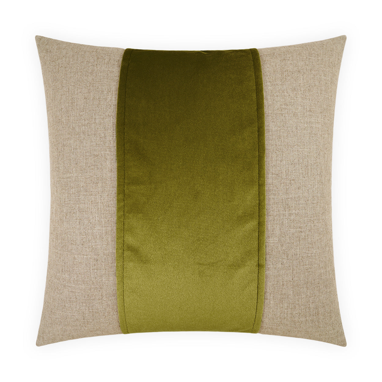 D.V. KAP HOME   24" x 24" Jefferson Pillow - Aloe Band / Ribbon    - 2690-A-2424