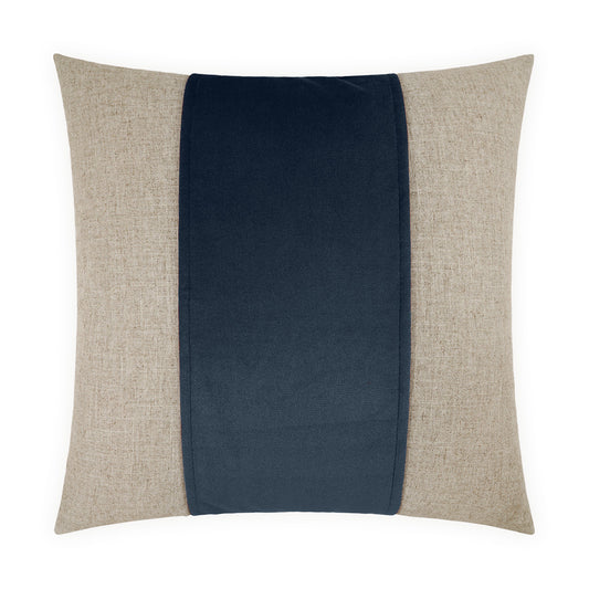 D.V. KAP HOME   24" x 24" Jefferson Pillow - Azure Band / Ribbon    - 2690-AZ-2424