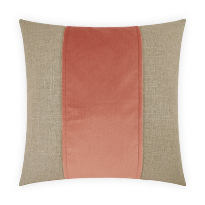 D.V. KAP HOME   24" x 24" Jefferson Pillow - Blush Band / Ribbon    - 2690-BH-2424