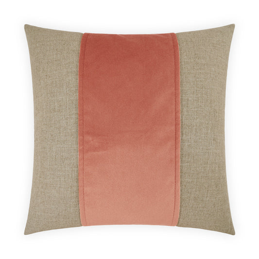 D.V. KAP HOME   24" x 24" Jefferson Pillow - Blush Band / Ribbon    - 2690-BH-2424