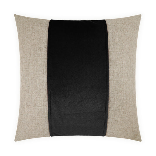 D.V. KAP HOME   24" x 24" Jefferson Pillow - Black Band / Ribbon    - 2690-BL-2424