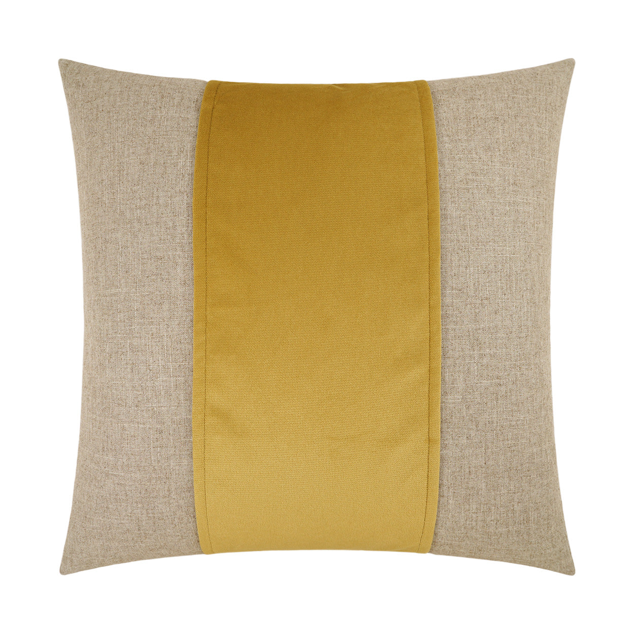 D.V. KAP HOME   24" x 24" Jefferson Pillow - Curry Band / Ribbon    - 2690-C-2424