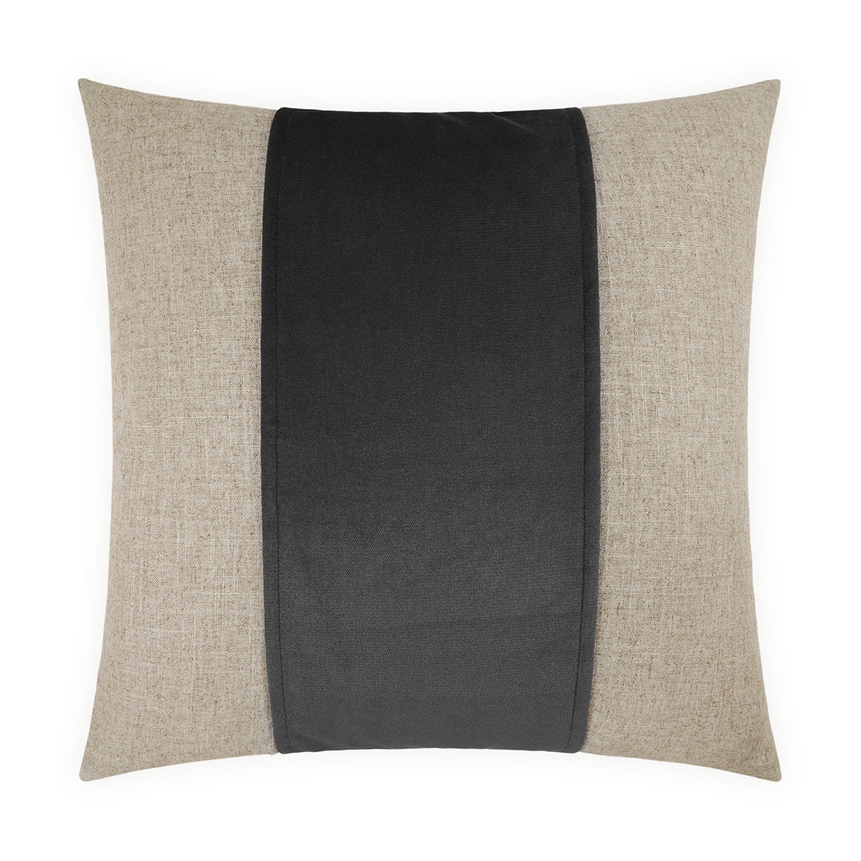 D.V. KAP HOME   24" x 24" Jefferson Pillow - Charcoal Band / Ribbon    - 2690-CH-2424