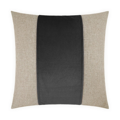 D.V. KAP HOME   24" x 24" Jefferson Pillow - Charcoal Band / Ribbon    - 2690-CH-2424