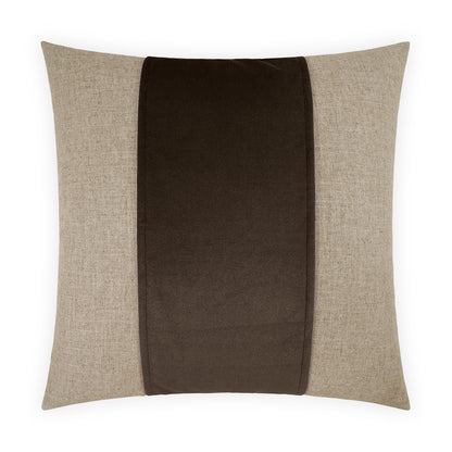 D.V. KAP HOME   24" x 24" Jefferson Pillow - Espresso Band / Ribbon    - 2690-E-2424