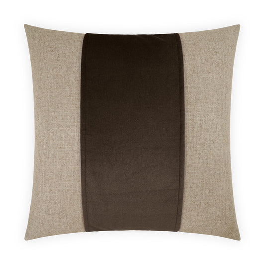 D.V. KAP HOME   24" x 24" Jefferson Pillow - Espresso Band / Ribbon    - 2690-E-2424