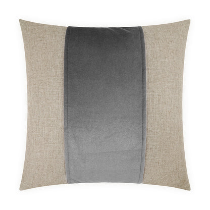 D.V. KAP HOME   24" x 24" Jefferson Pillow - Graphite Band / Ribbon    - 2690-GR-2424
