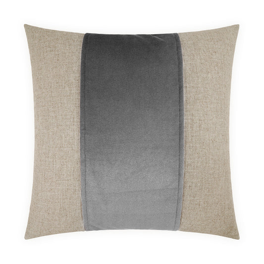 D.V. KAP HOME   24" x 24" Jefferson Pillow - Graphite Band / Ribbon    - 2690-GR-2424