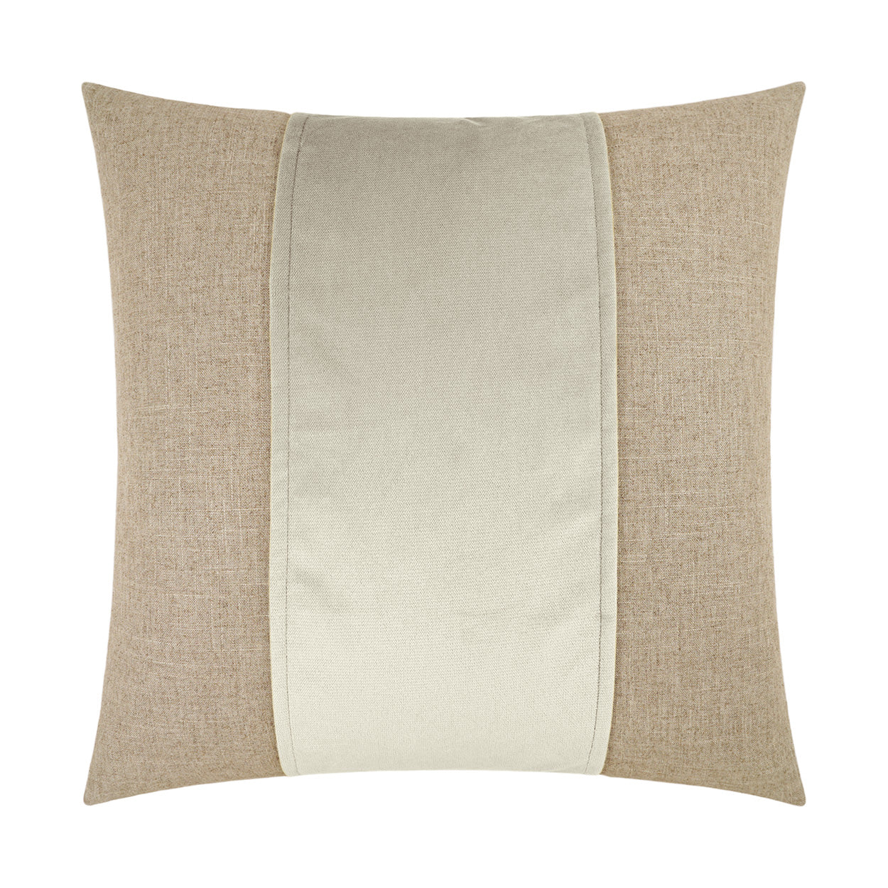 D.V. KAP HOME   24" x 24" Jefferson Pillow - Ivory Band / Ribbon    - 2690-I-2424