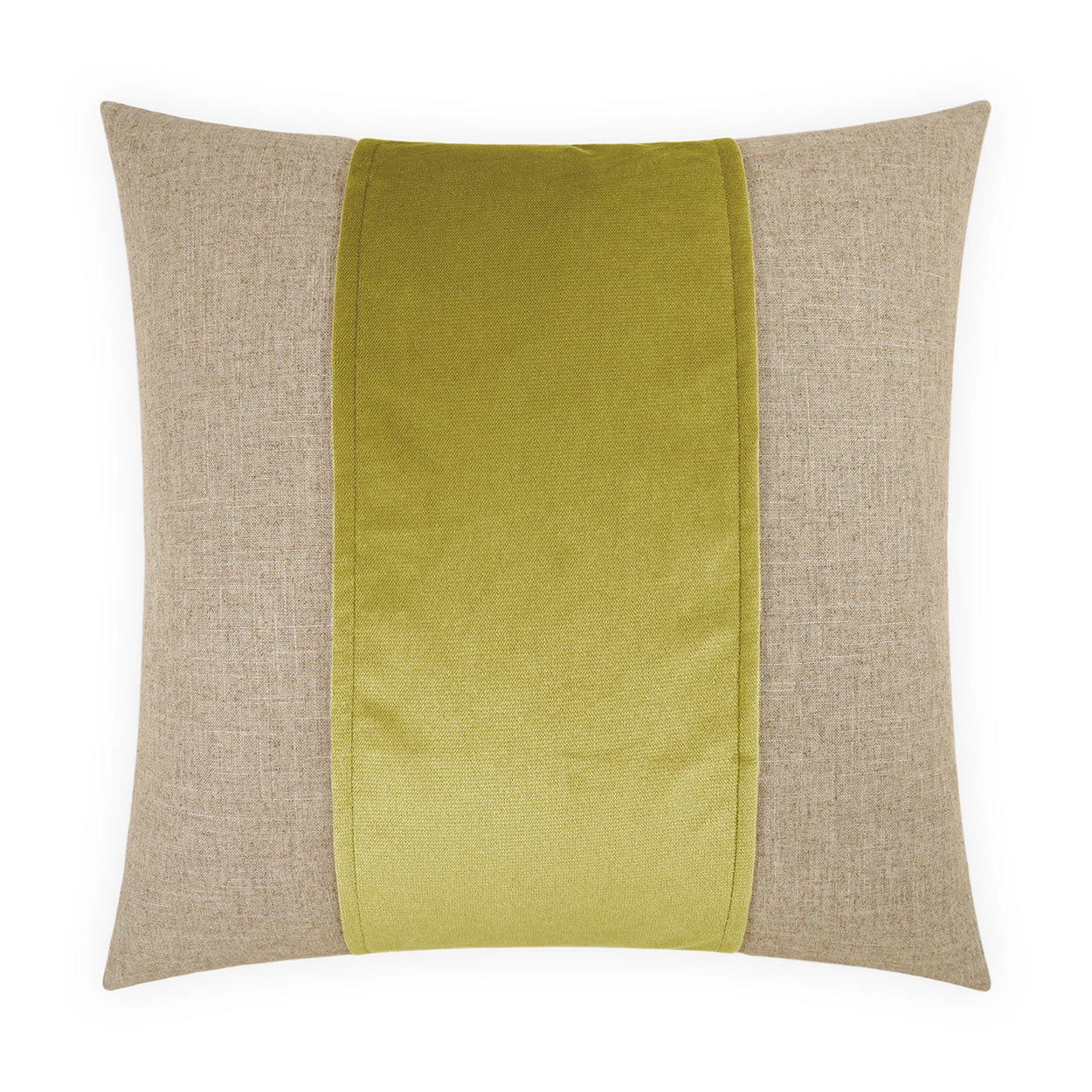D.V. KAP HOME   24" x 24" Jefferson Pillow - Lime Band / Ribbon    - 2690-LM-2424