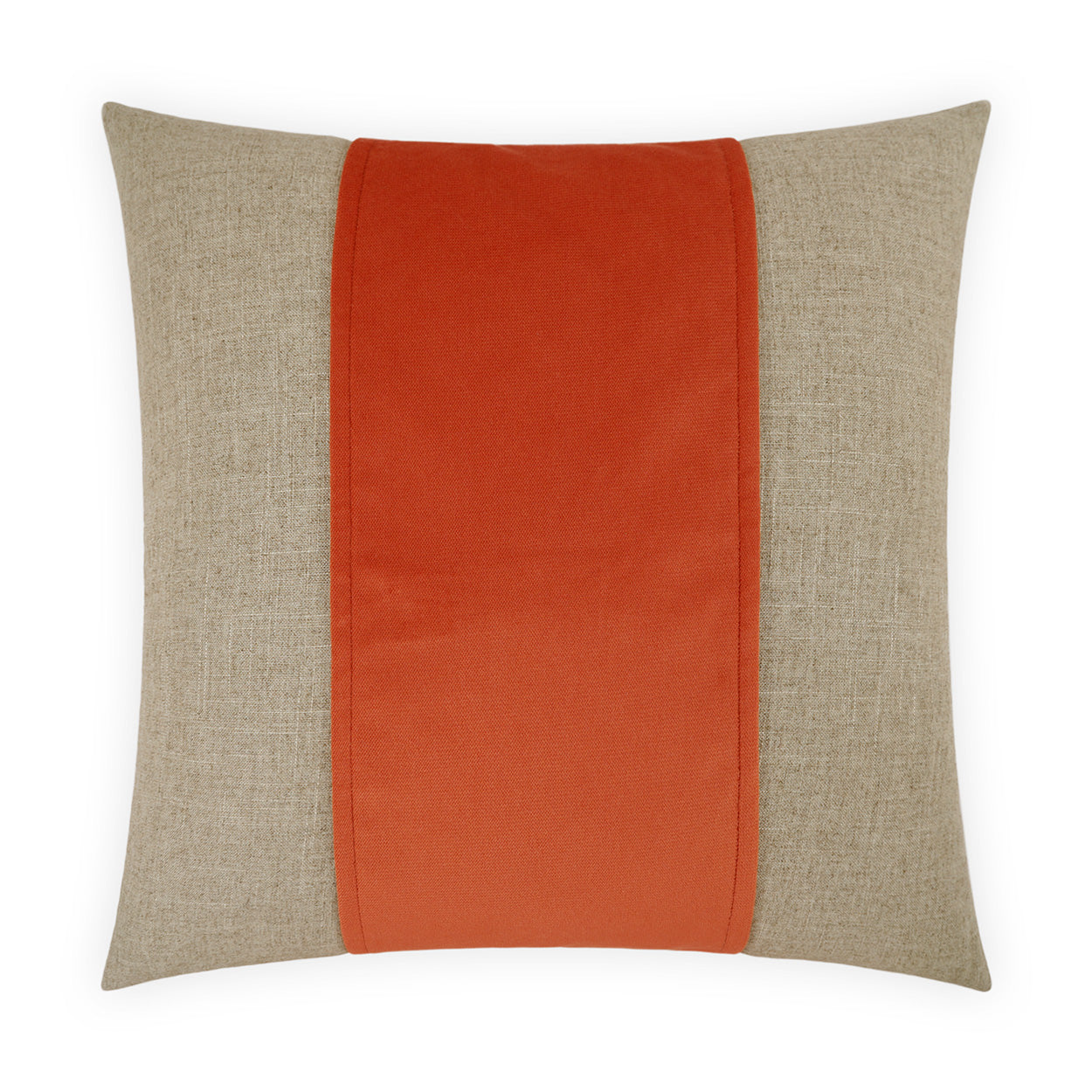 D.V. KAP HOME   24" x 24" Jefferson Pillow - Mango Band / Ribbon    - 2690-M-2424