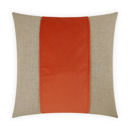 D.V. KAP HOME   24" x 24" Jefferson Pillow - Mango Band / Ribbon    - 2690-M-2424