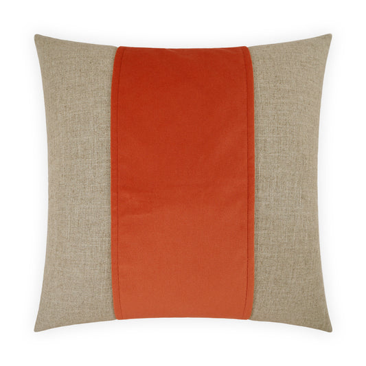 D.V. KAP HOME   24" x 24" Jefferson Pillow - Mango Band / Ribbon    - 2690-M-2424
