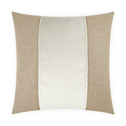 D.V. KAP HOME   24" x 24" Jefferson Pillow - Marshmallow Band / Ribbon    - 2690-MR-2424