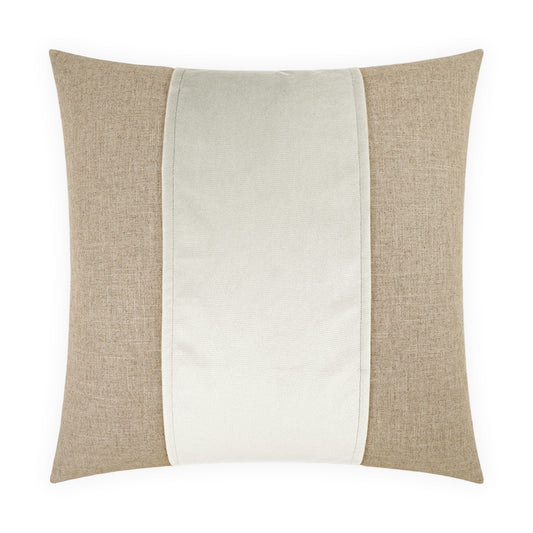 D.V. KAP HOME   24" x 24" Jefferson Pillow - Marshmallow Band / Ribbon    - 2690-MR-2424