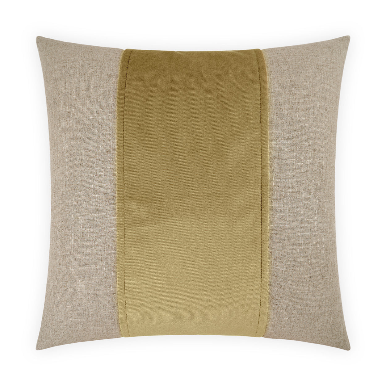 D.V. KAP HOME   24" x 24" Jefferson Pillow - Maize Band / Ribbon    - 2690-MZ-2424