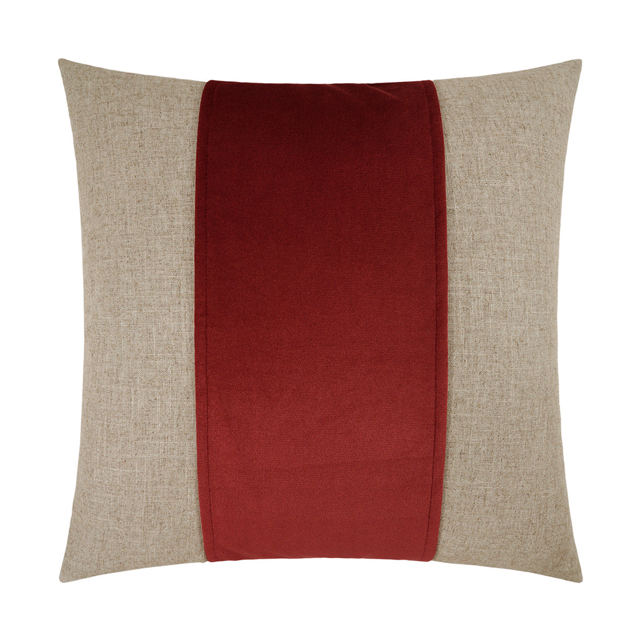 D.V. KAP HOME   24" x 24" Jefferson Pillow - Sangria Band / Ribbon    - 2690-S-2424