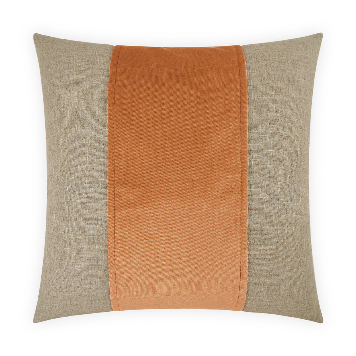 D.V. KAP HOME   24" x 24" Jefferson Pillow - Satsuma Band / Ribbon    - 2690-ST-2424