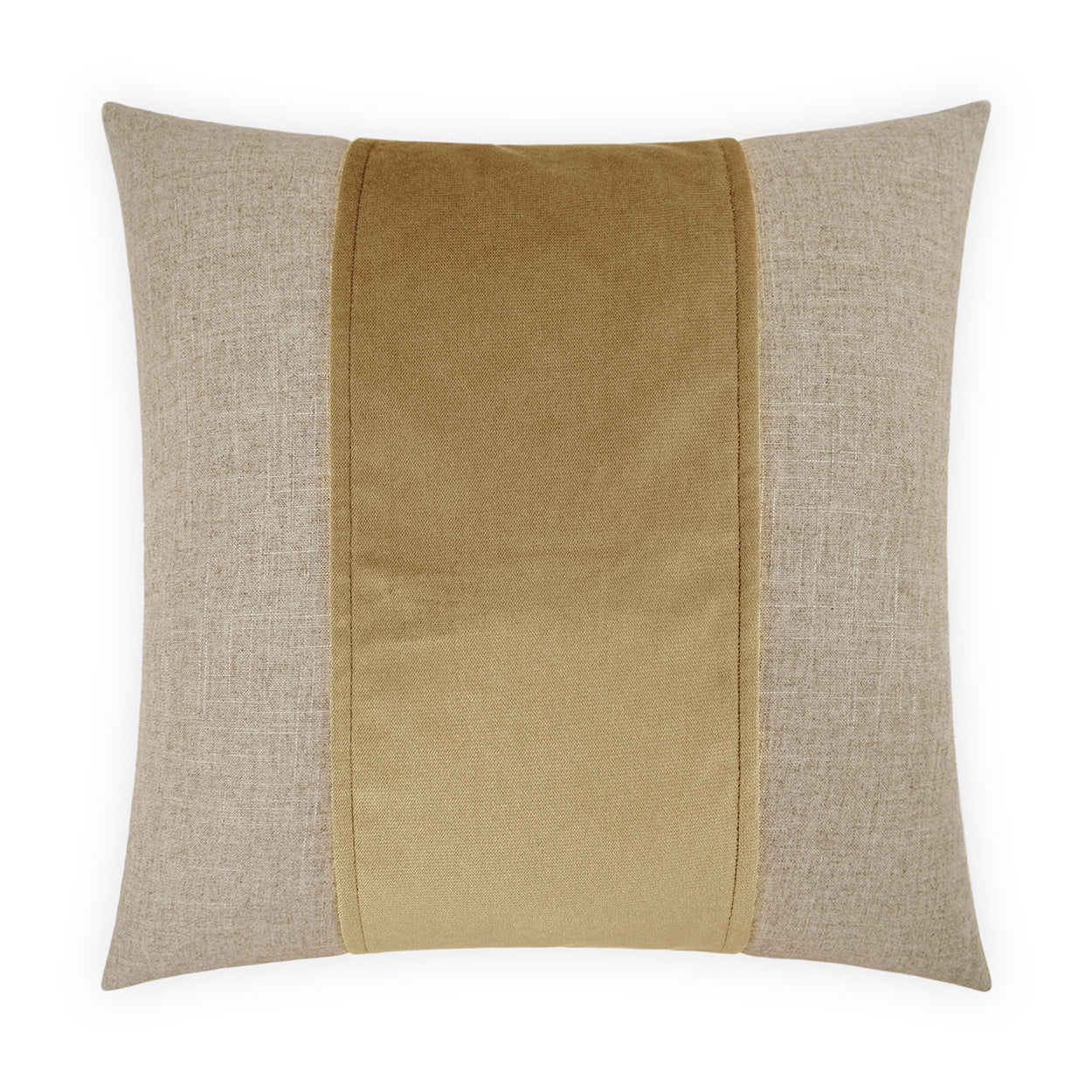 D.V. KAP HOME   24" x 24" Jefferson Pillow - Tiger's Eye Band / Ribbon    - 2690-T-2424