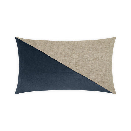 D.V. KAP HOME   14" x 24" Jefferson Lumbar Pillow - Azure Color block    - 2691-AZ-1424