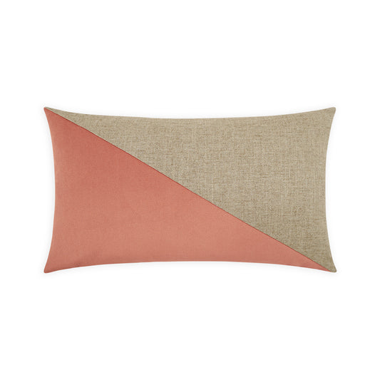 D.V. KAP HOME   14" x 24" Jefferson Lumbar Pillow - Blush Color block    - 2691-BH-1424
