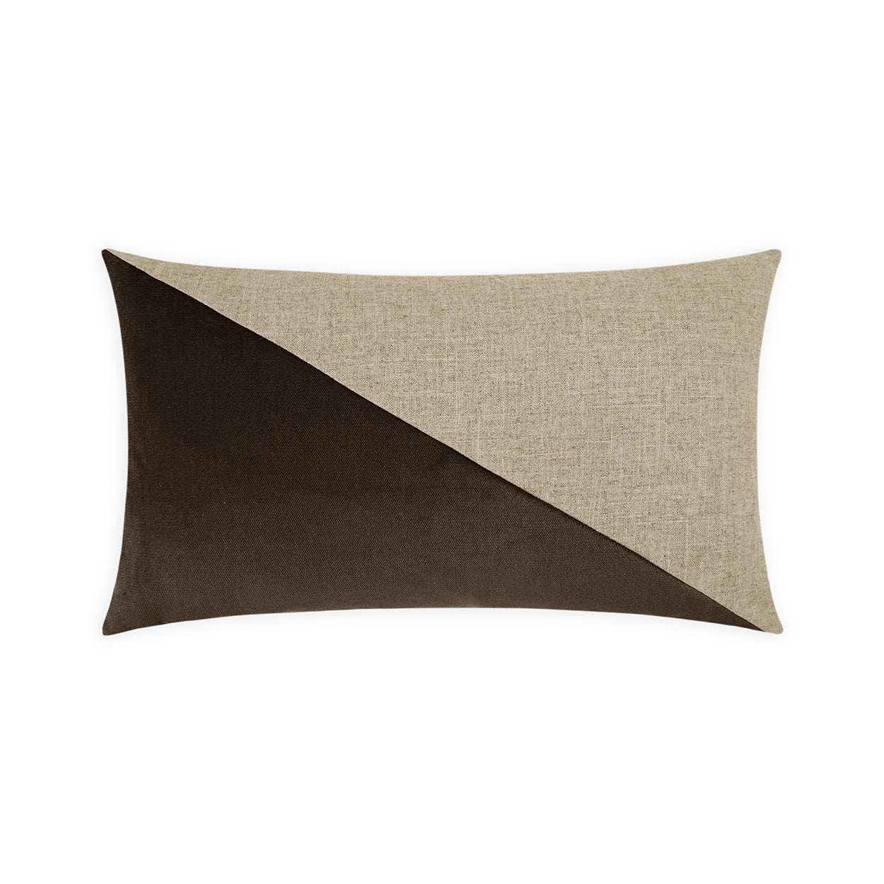 D.V. KAP HOME   14" x 24" Jefferson Lumbar Pillow - Espresso Color block    - 2691-E-1424