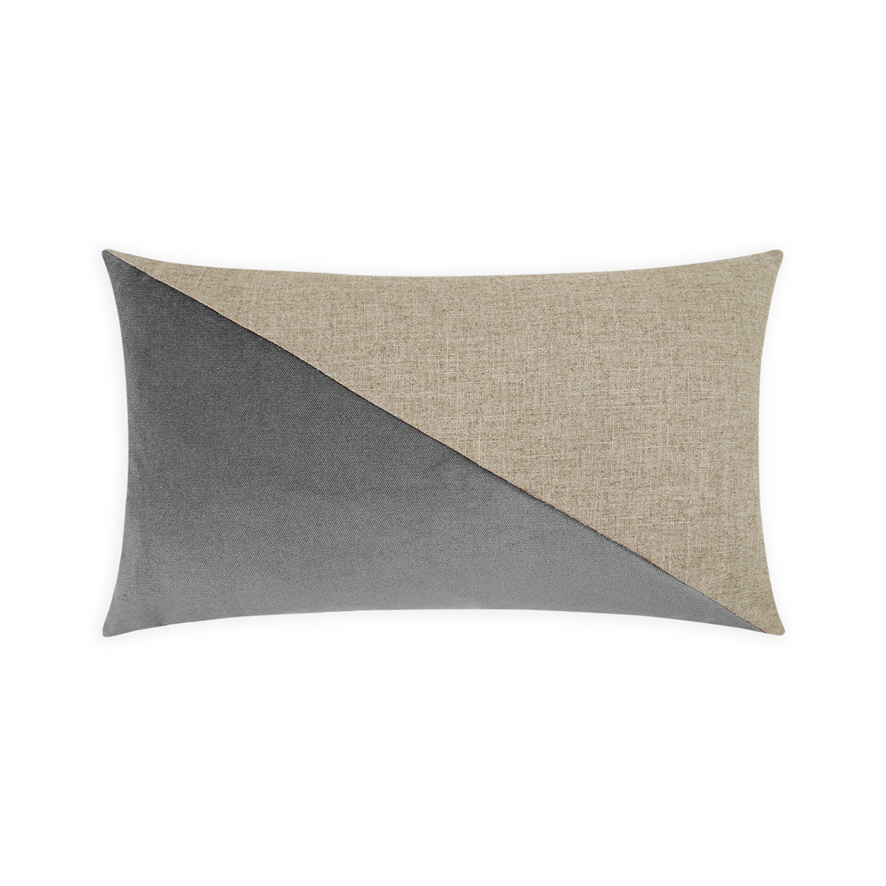 D.V. KAP HOME   14" x 24" Jefferson Lumbar Pillow - Graphite Color block    - 2691-GR-1424