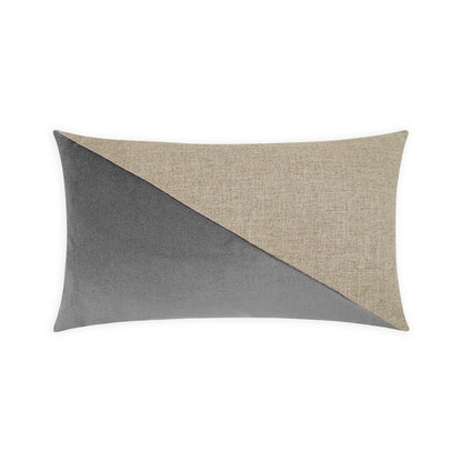 D.V. KAP HOME   14" x 24" Jefferson Lumbar Pillow - Graphite Color block    - 2691-GR-1424
