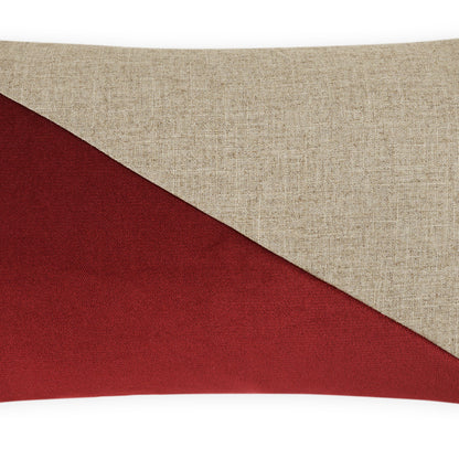 D.V. KAP HOME   14" x 24" Jefferson Lumbar Pillow - Sangria Color block    - 2691-S-1424