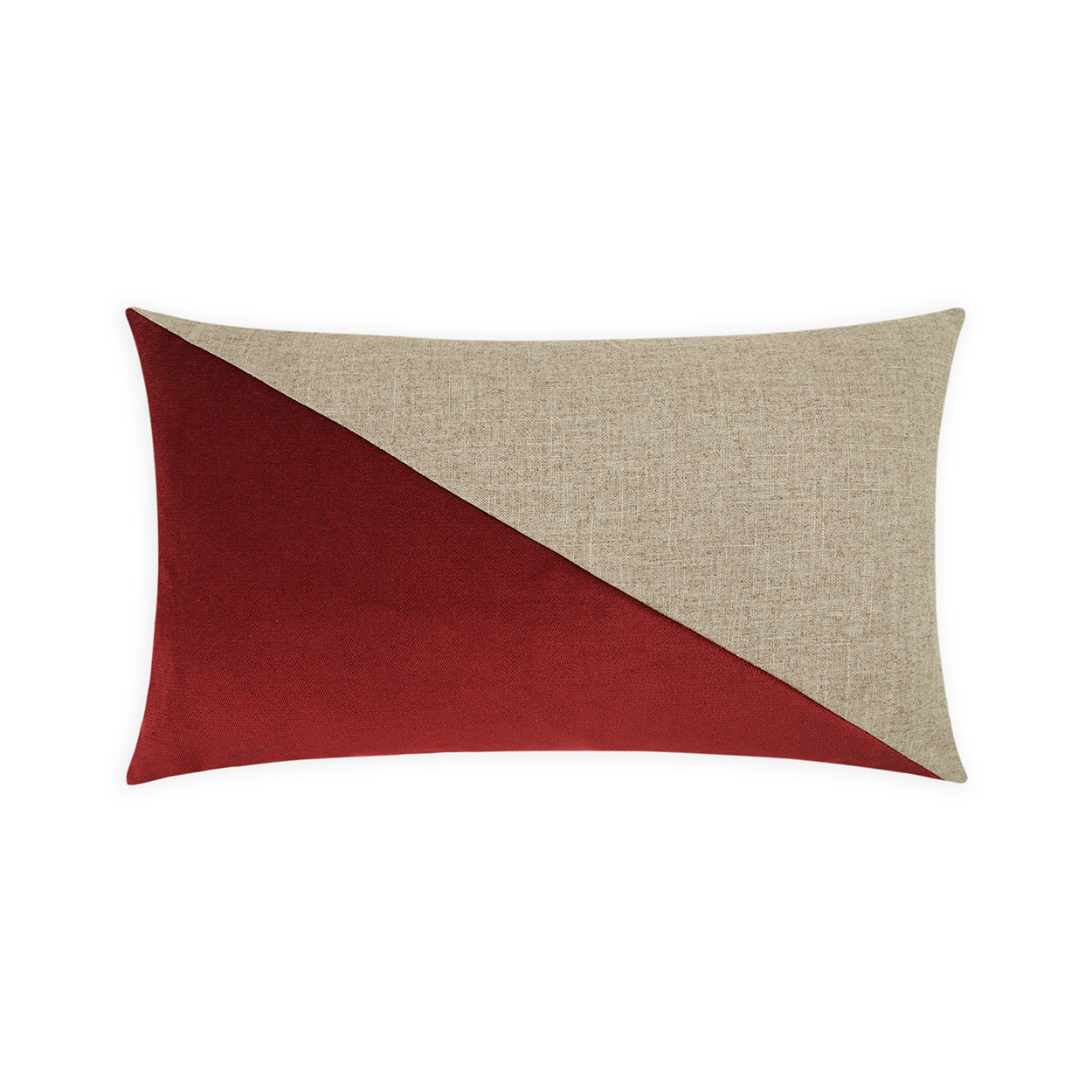 D.V. KAP HOME   14" x 24" Jefferson Lumbar Pillow - Sangria Color block    - 2691-S-1424