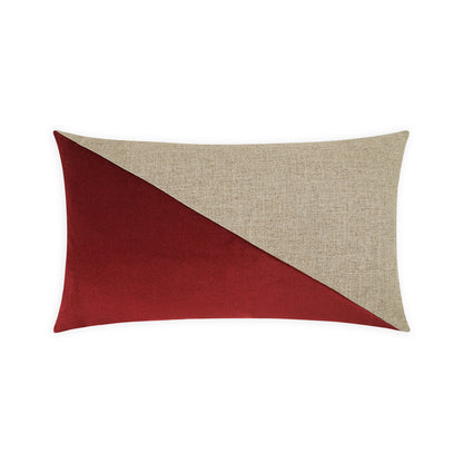 D.V. KAP HOME   14" x 24" Jefferson Lumbar Pillow - Sangria Color block    - 2691-S-1424