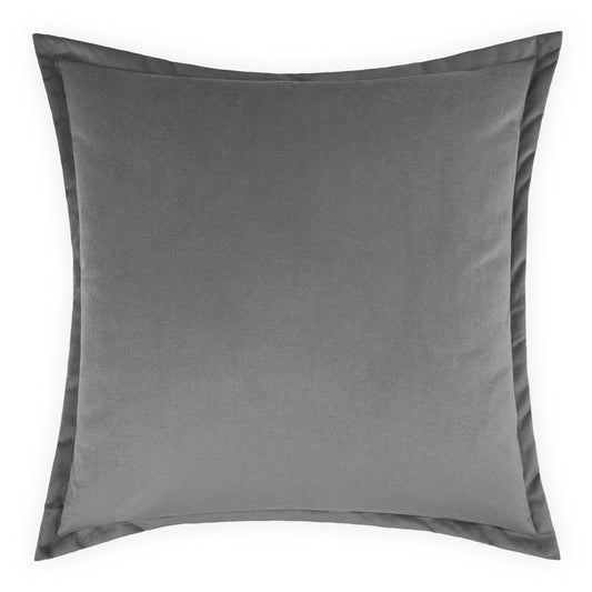 D.V. KAP HOME   24" x 24" Belvedere Flange Pillow - Graphite Solid    - 2692-GR-2424