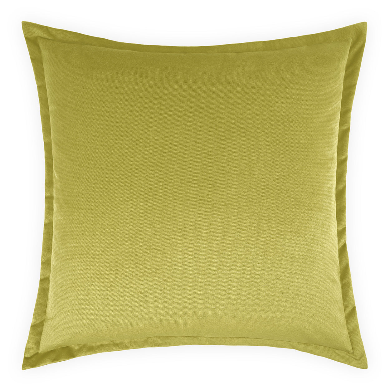 Olive green velvet square throw pillow for sofa or bed decor.