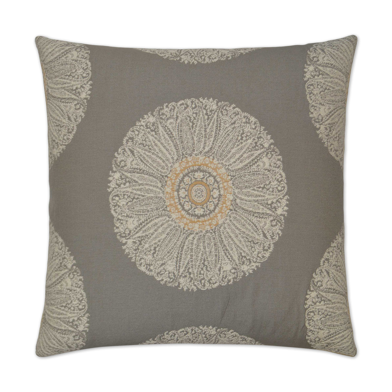 D.V. KAP HOME   24" x 24" Crillon Pillow - Grey Floral    - 2693-G-2424