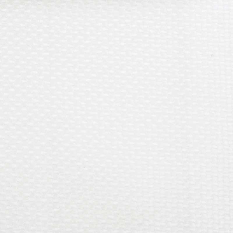 White textured upholstery fabric with a subtle grid weave; suitable for furniture upholstery.